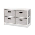 White Finished Wood 4-Basket Storage Unit F166956