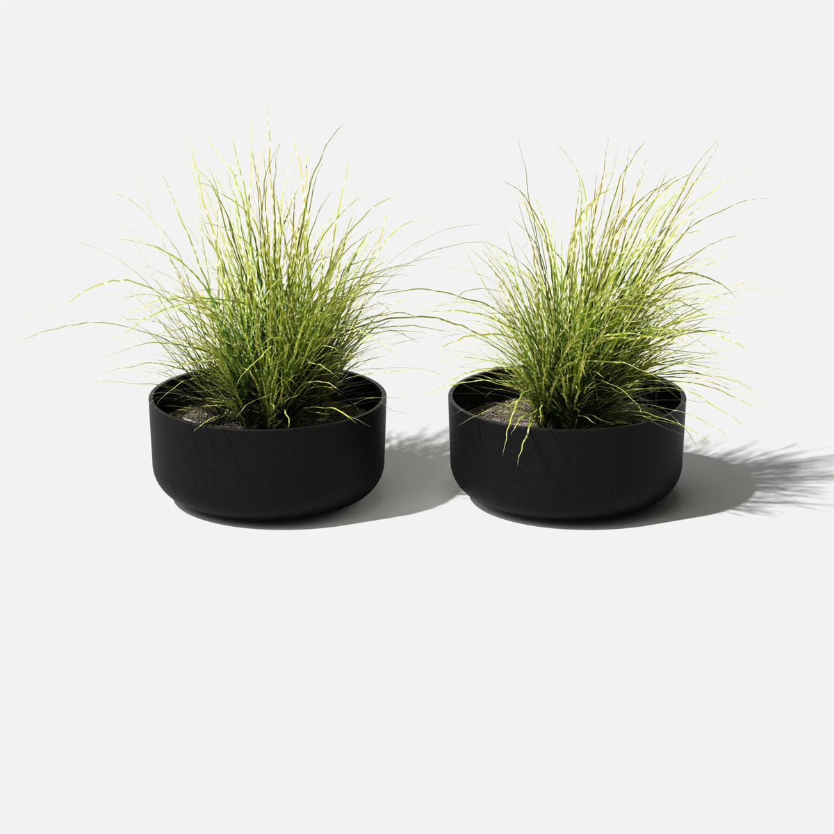 Kona Bowl 14" Plastic-Stone Planter 2-Pack Black G30047