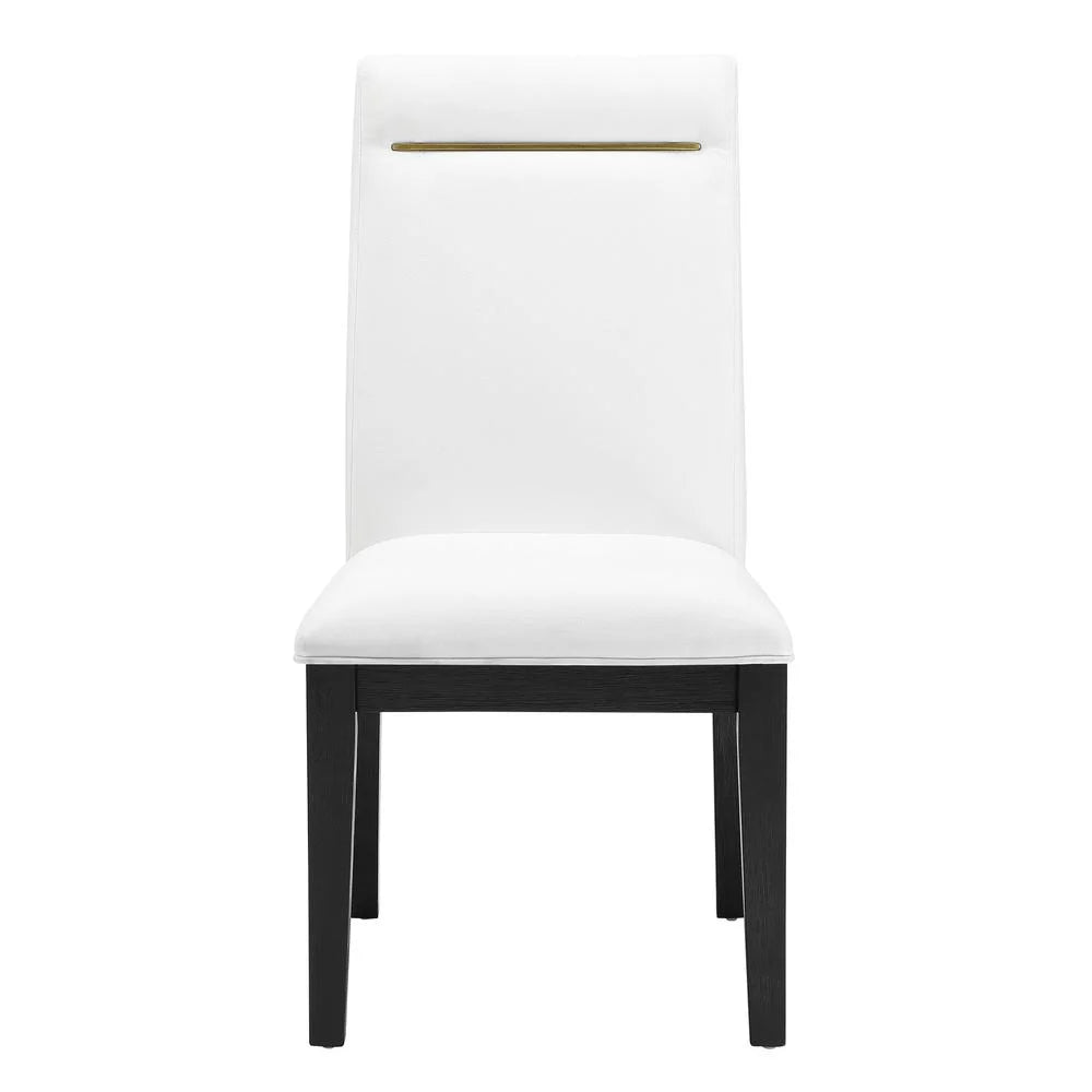 Rubbed Charcoal 8-Piece Dining Set with White Side Chairs M72760