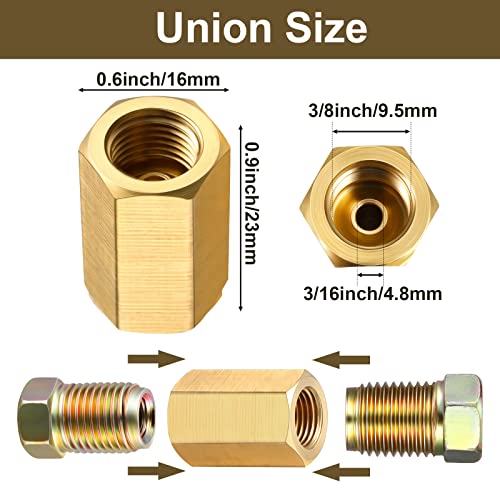3/8 Inch-24 Threads Brake Line Fittings Assortment for 3/16 Inch Tube Y203