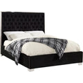 Black Velvet Solid Wood Full Bed Y95275