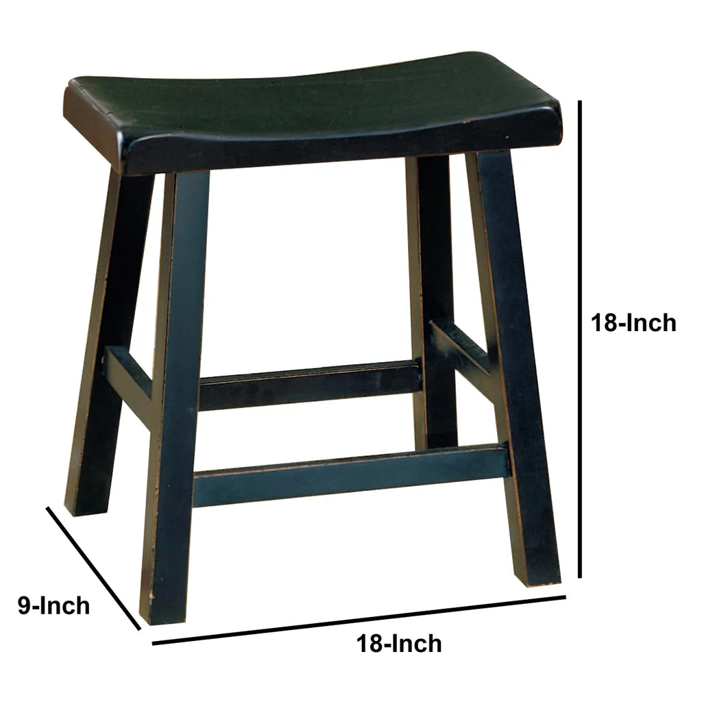 Black Set Of 2 Wooden Counter Height Stool U720