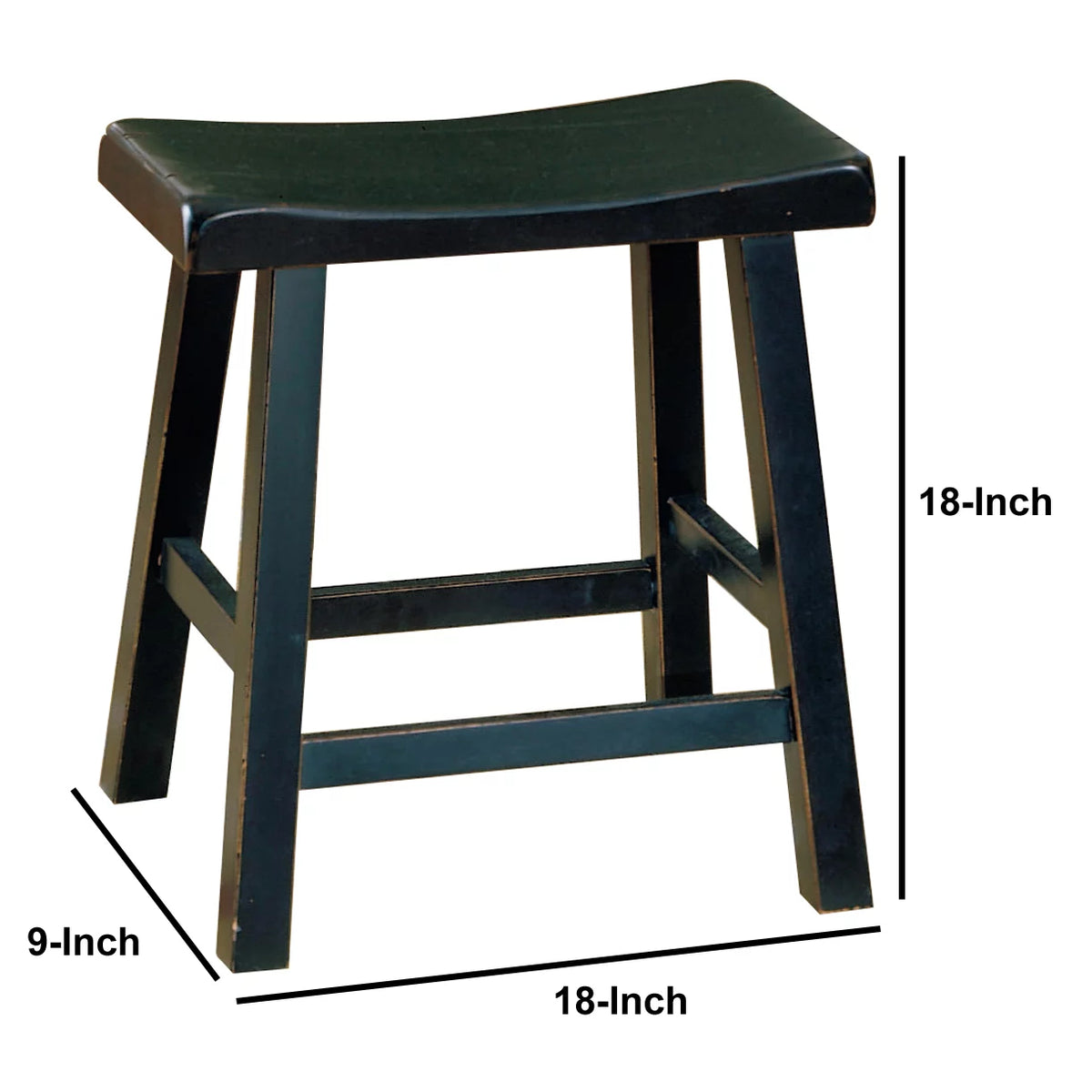 Black Set Of 2 Wooden Counter Height Stool U720