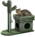 Green Cat Scratching Post Kitty Condo with Dangling Ball F831
