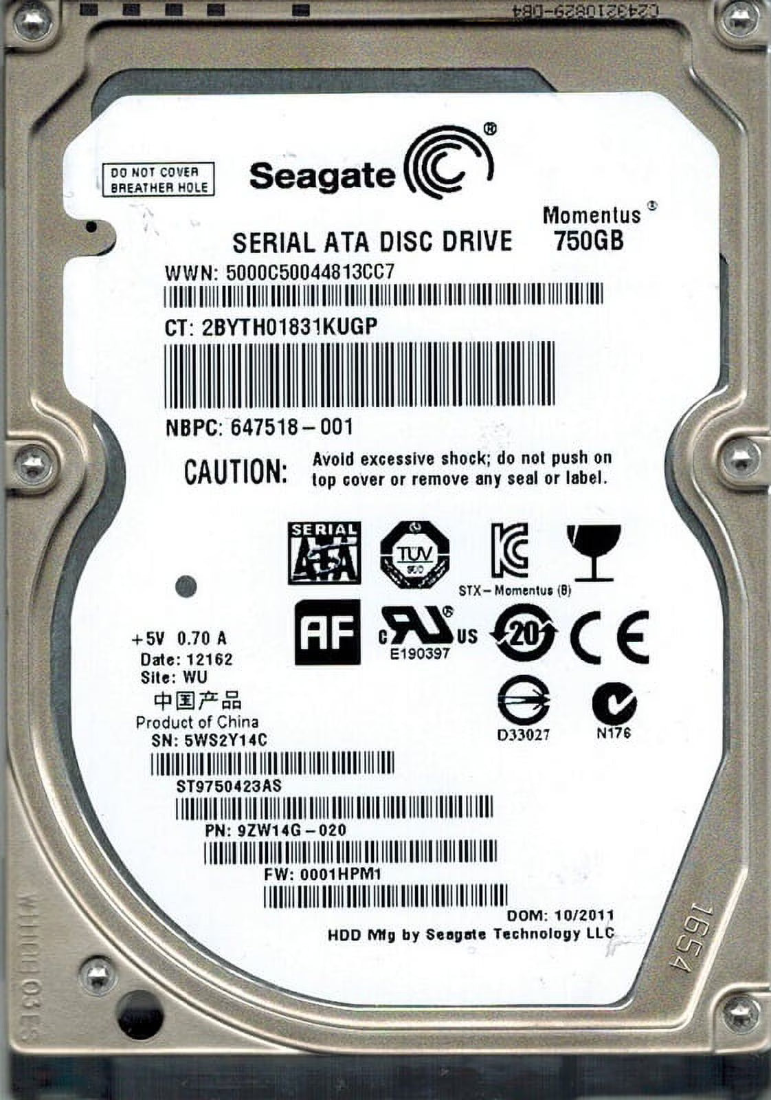 750GB Hard Drive Z818256