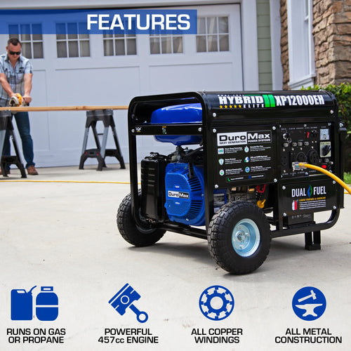 12,000 Watt Dual Fuel Portable Generator V965