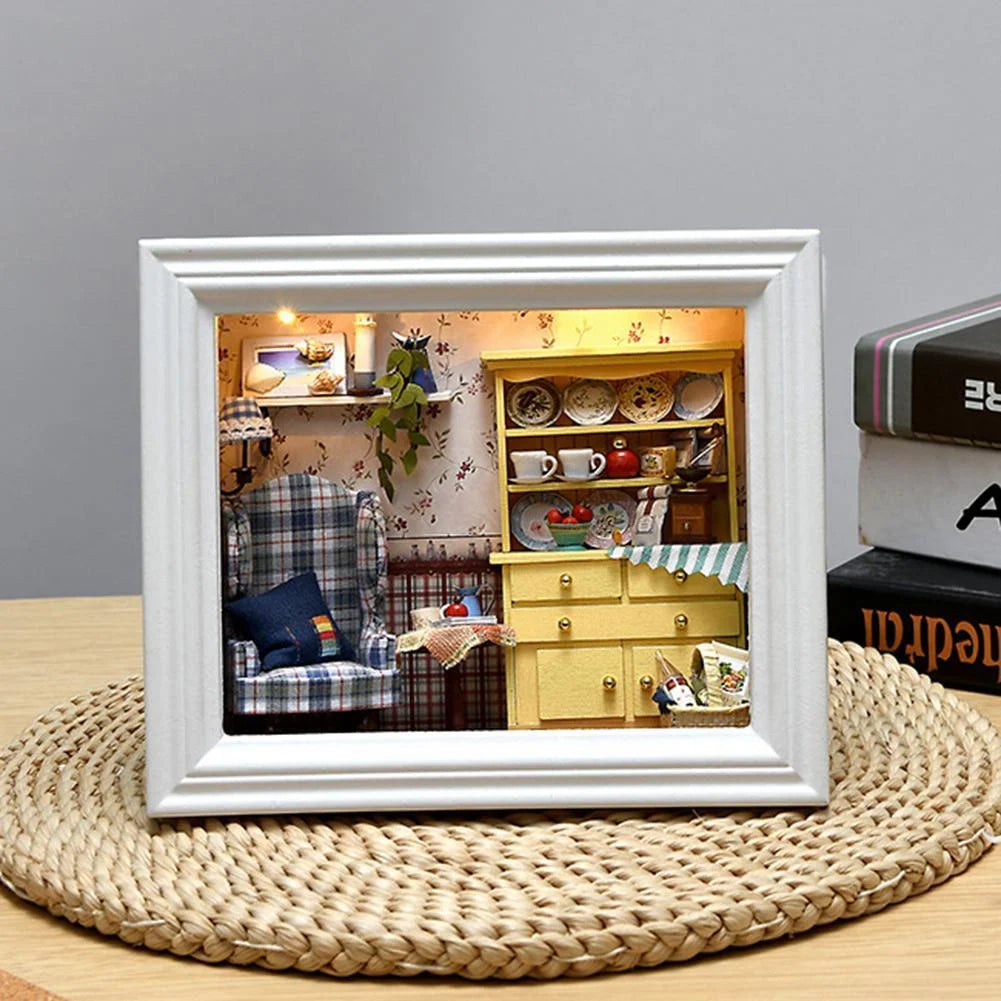 3D Doll House DIY Photo Frame Hut Toys F9236