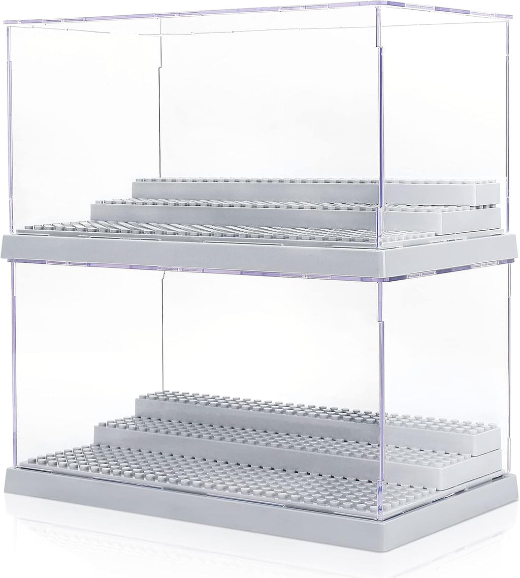2 Pack Clear Acrylic Display Case with 3 Movable Steps Q499