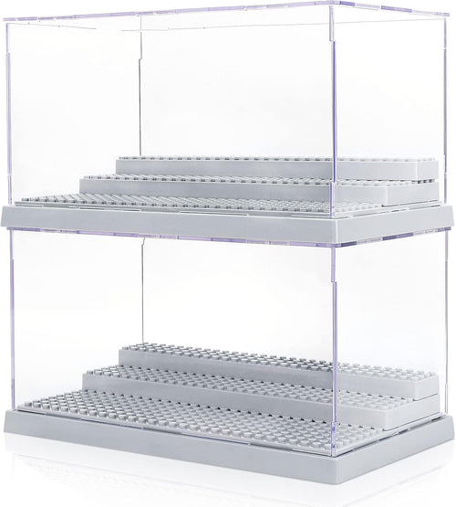 2 Pack Clear Acrylic Display Case with 3 Movable Steps Q499