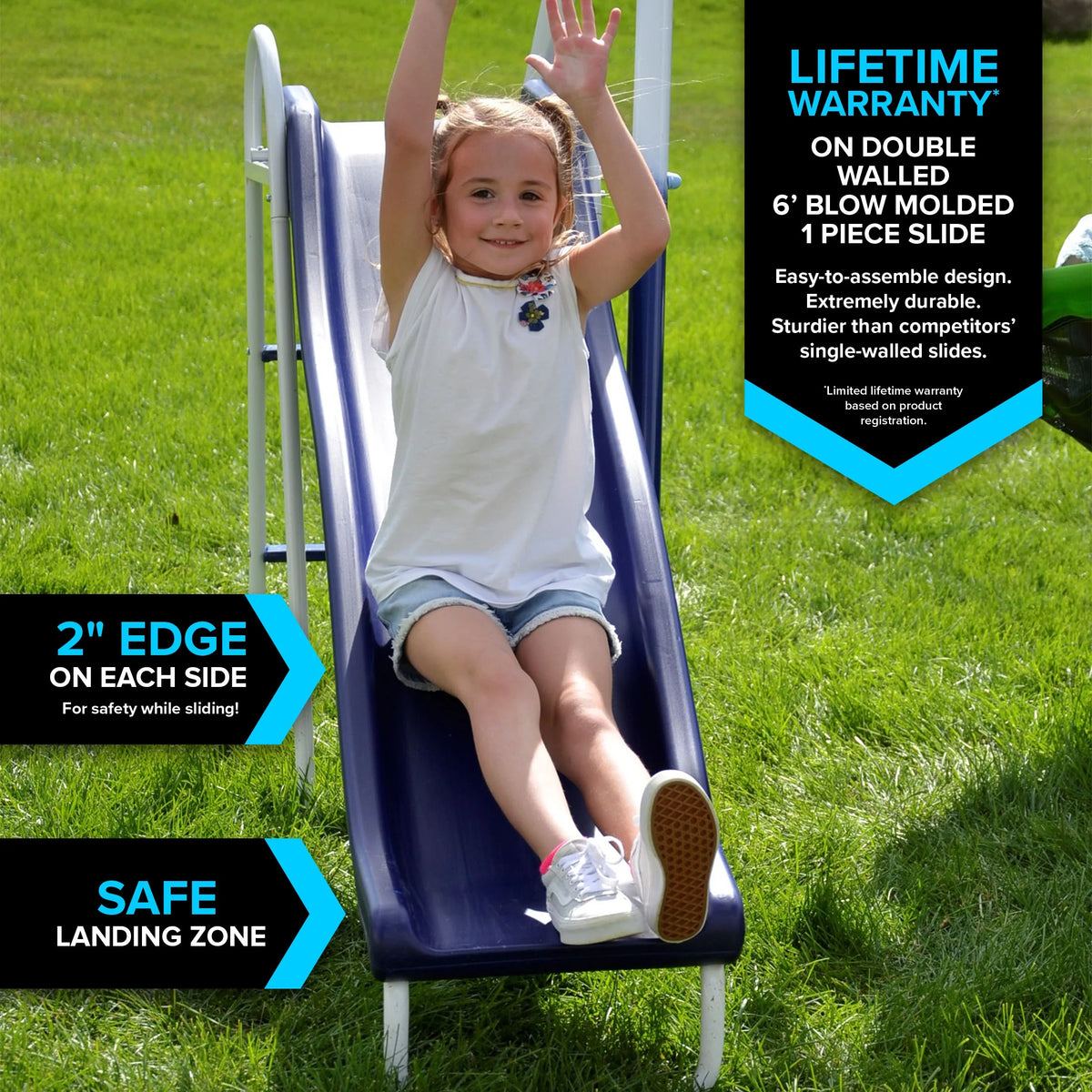 Metal Swing Set with Glider and Slide P740729