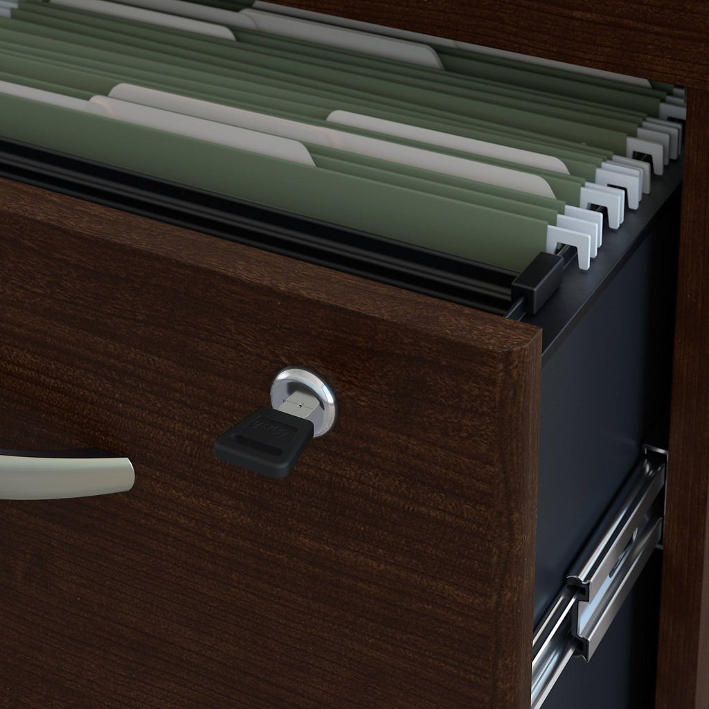 Mocha Cherry Office Desk with Mobile File Cabinet Z918