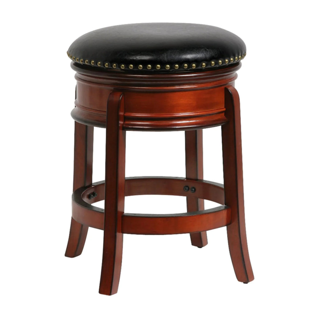 Cappuccino Backless Swivel Wood Counter Stool O166