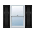 Black Vinyl Raised Panel Shutters Pair U7034
