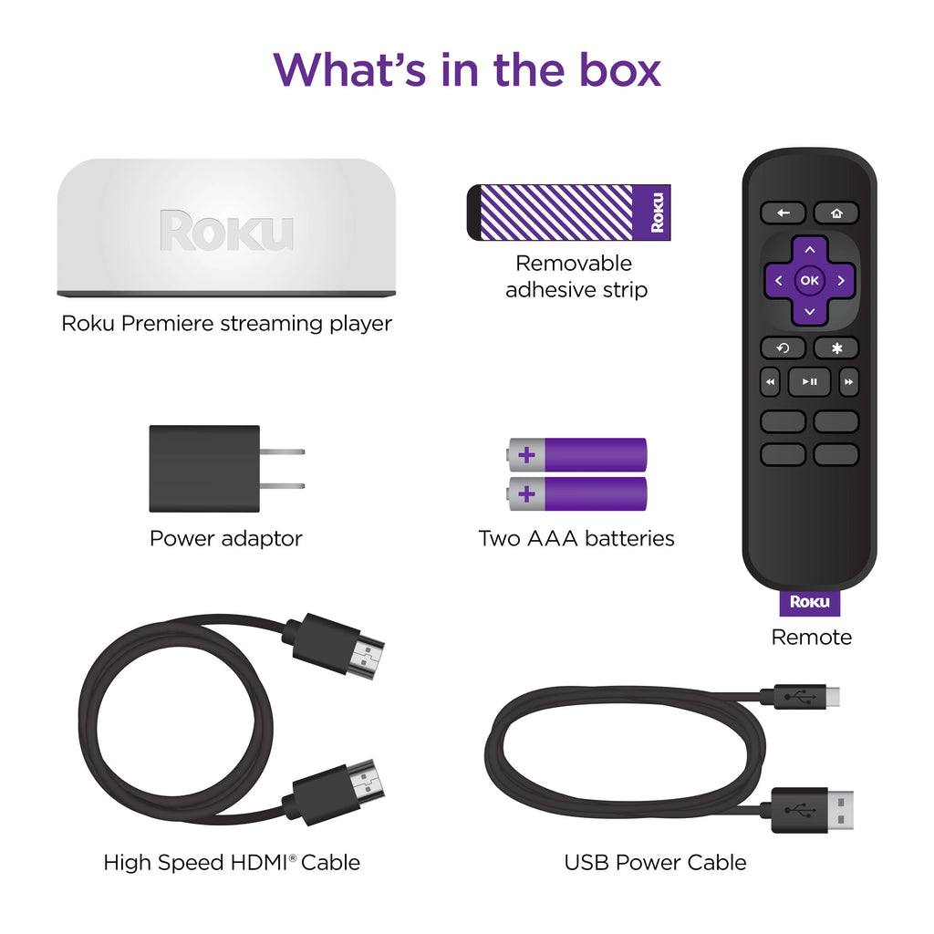 4K HDR Streaming Media Player with HDMI Cable and Remote A191174