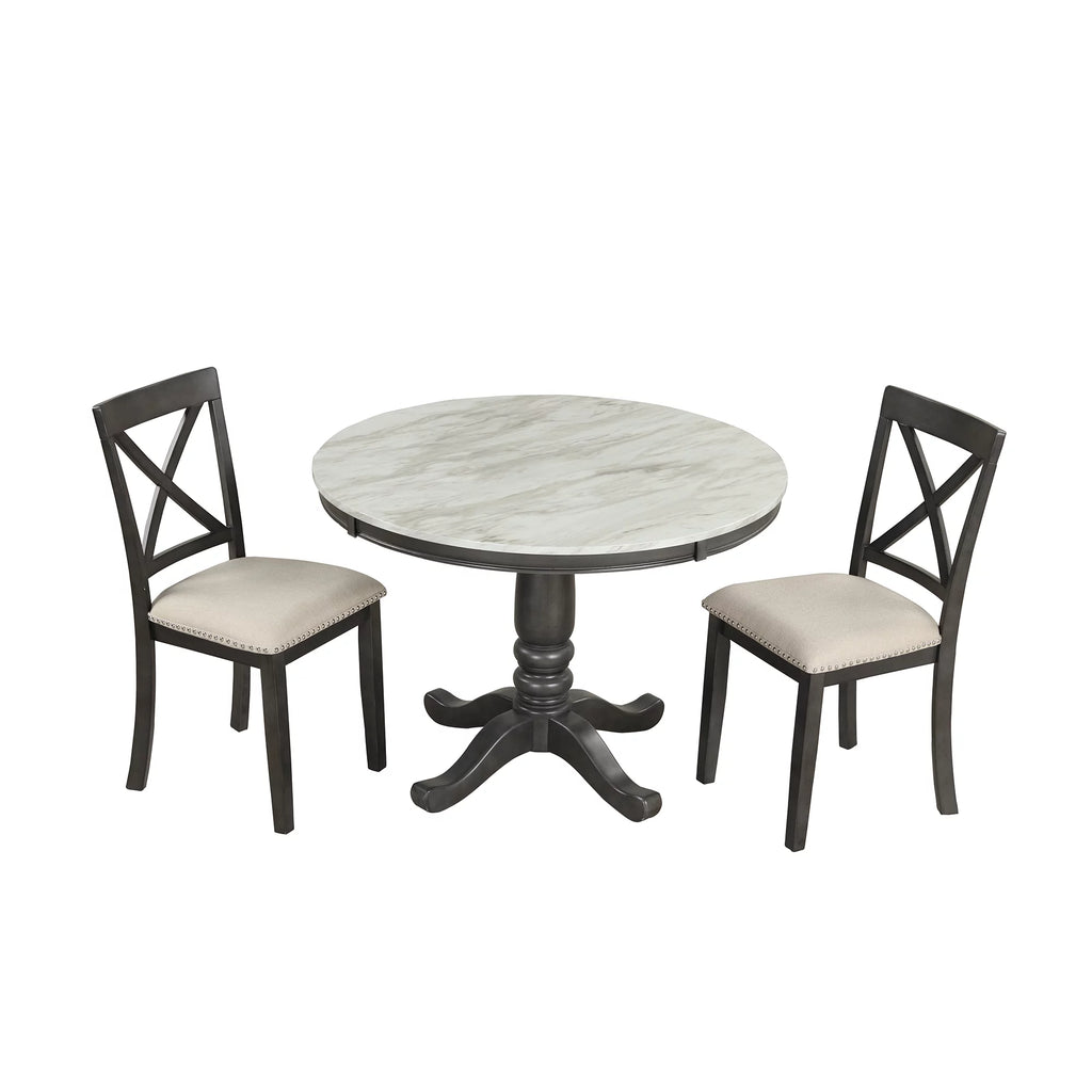 5 Piece Solid Wood Dining Room Set with 4 Chairs Y4328