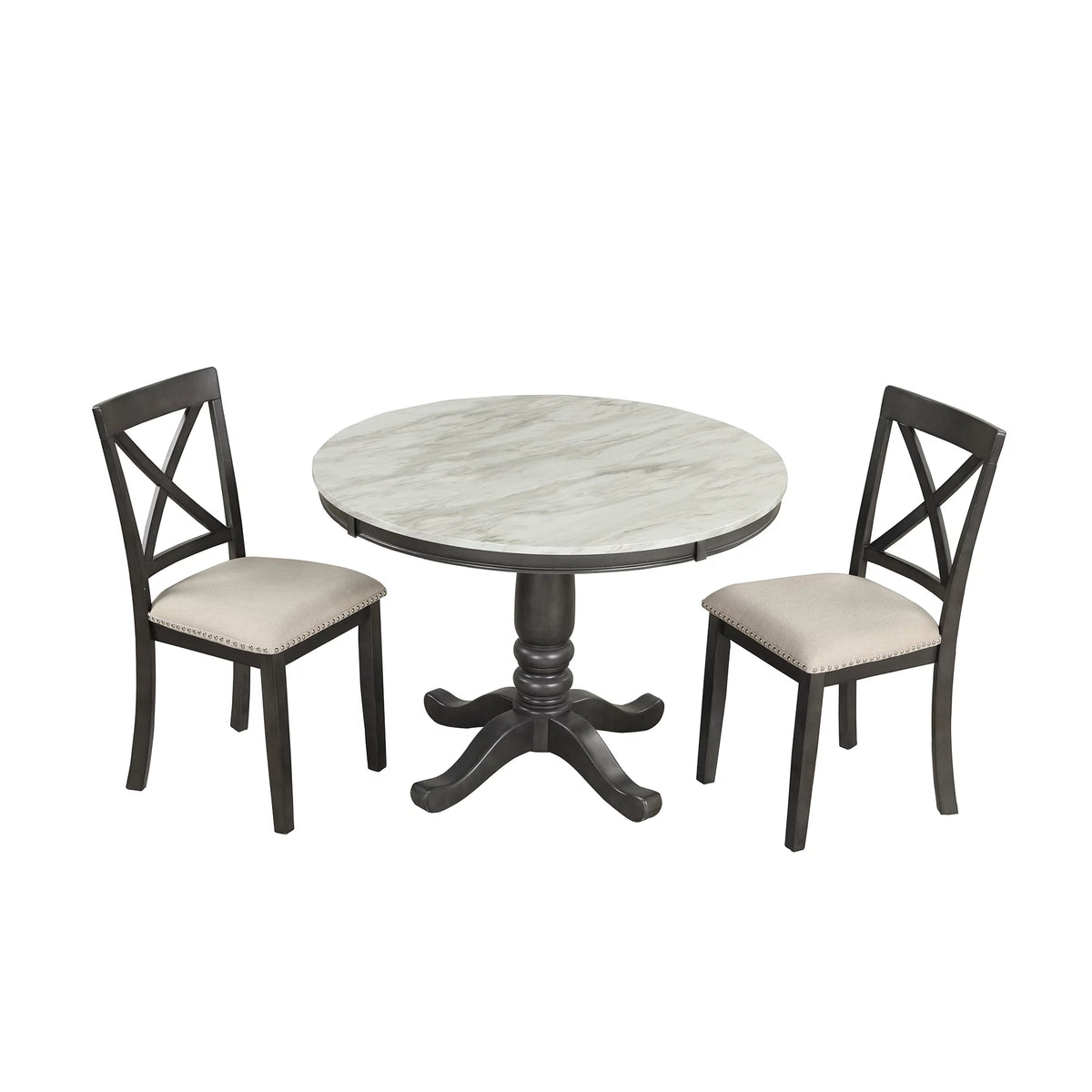 5 Piece Solid Wood Dining Room Set with 4 Chairs Y4328
