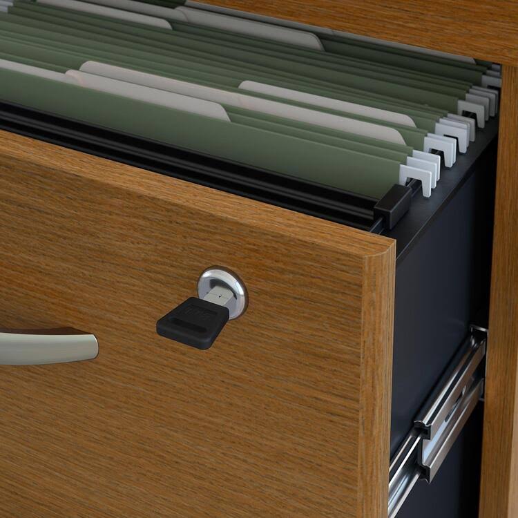 Mocha Cherry Office Desk with Mobile File Cabinet Z918