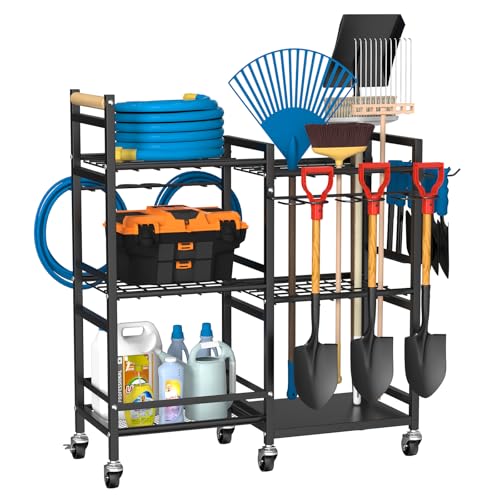3-tier Metal Rolling Garden Tool Organizer U605485