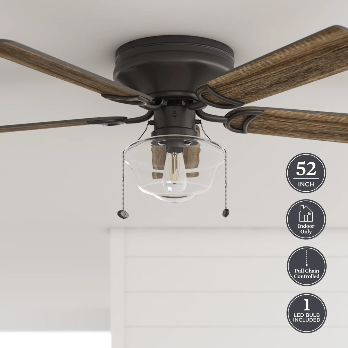 Bronze Indoor Ceiling Fan with Light S2825