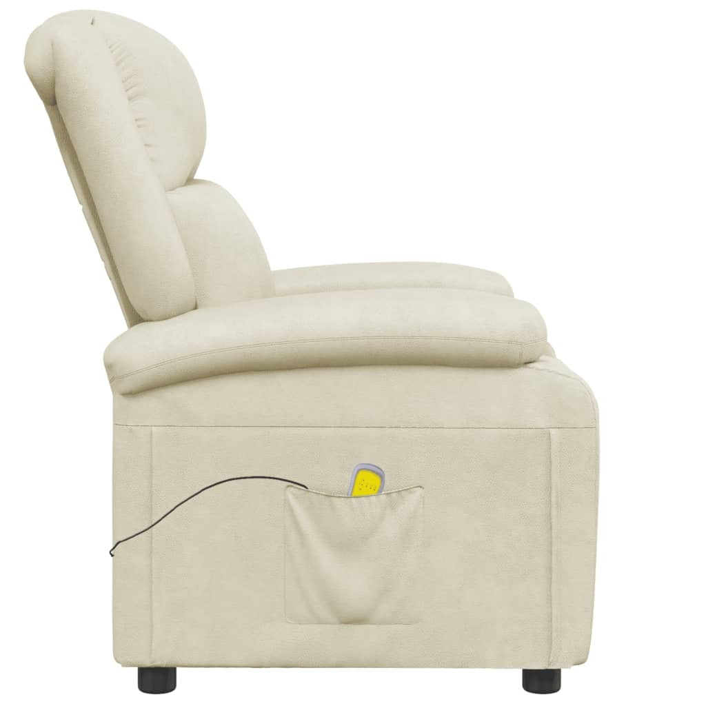 Cream White Faux Leather Massage Chair F379