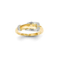 14K Yellow Gold Rhodium Diamond Ring B7783