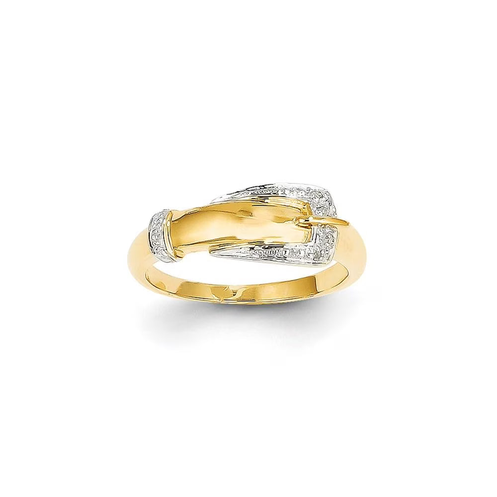 14K Yellow Gold Rhodium Diamond Ring B7783