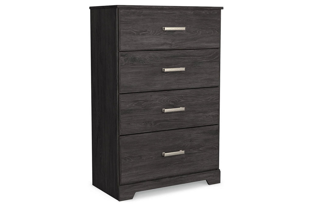 Black Four Drawer Engineered Wood Chest X1655