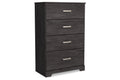 Black Four Drawer Engineered Wood Chest X1655