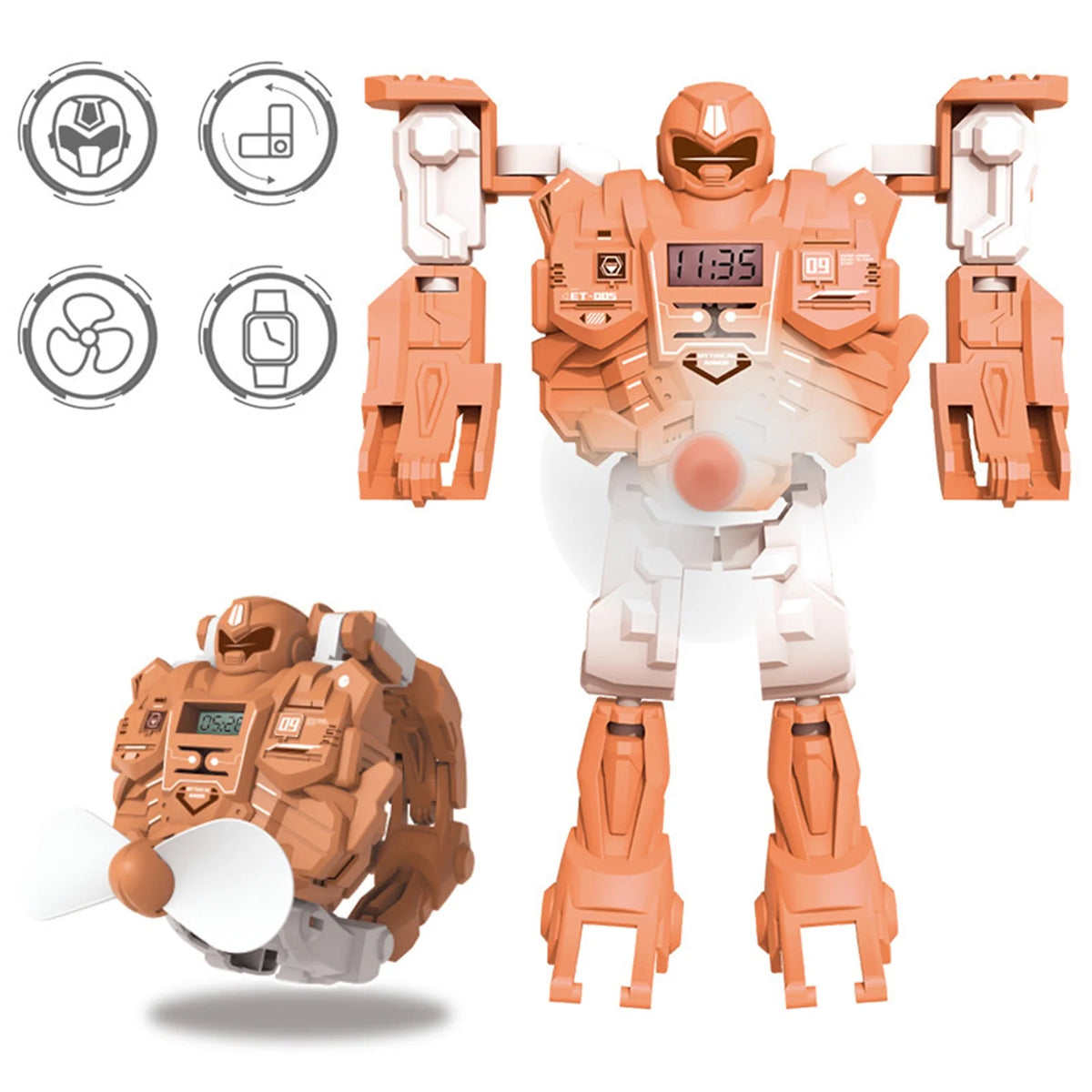 Digital Watch 3 In 1 Deformation Robot with Fan D8179