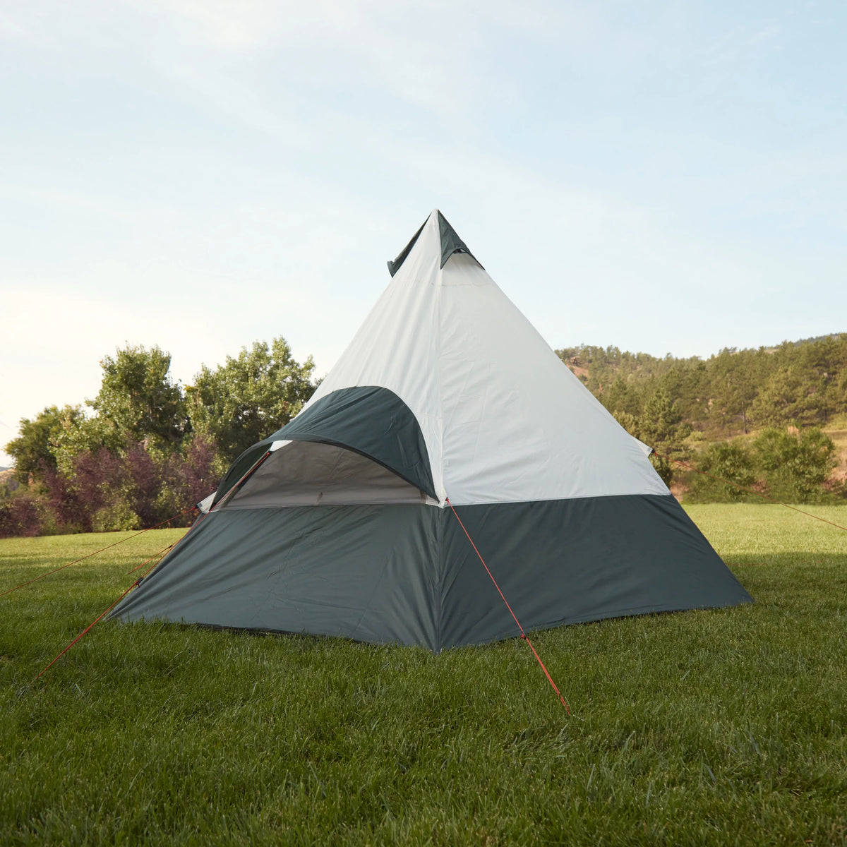 7-Person 1-Room Teepee Tent with Vented Rear Window, Green M4853