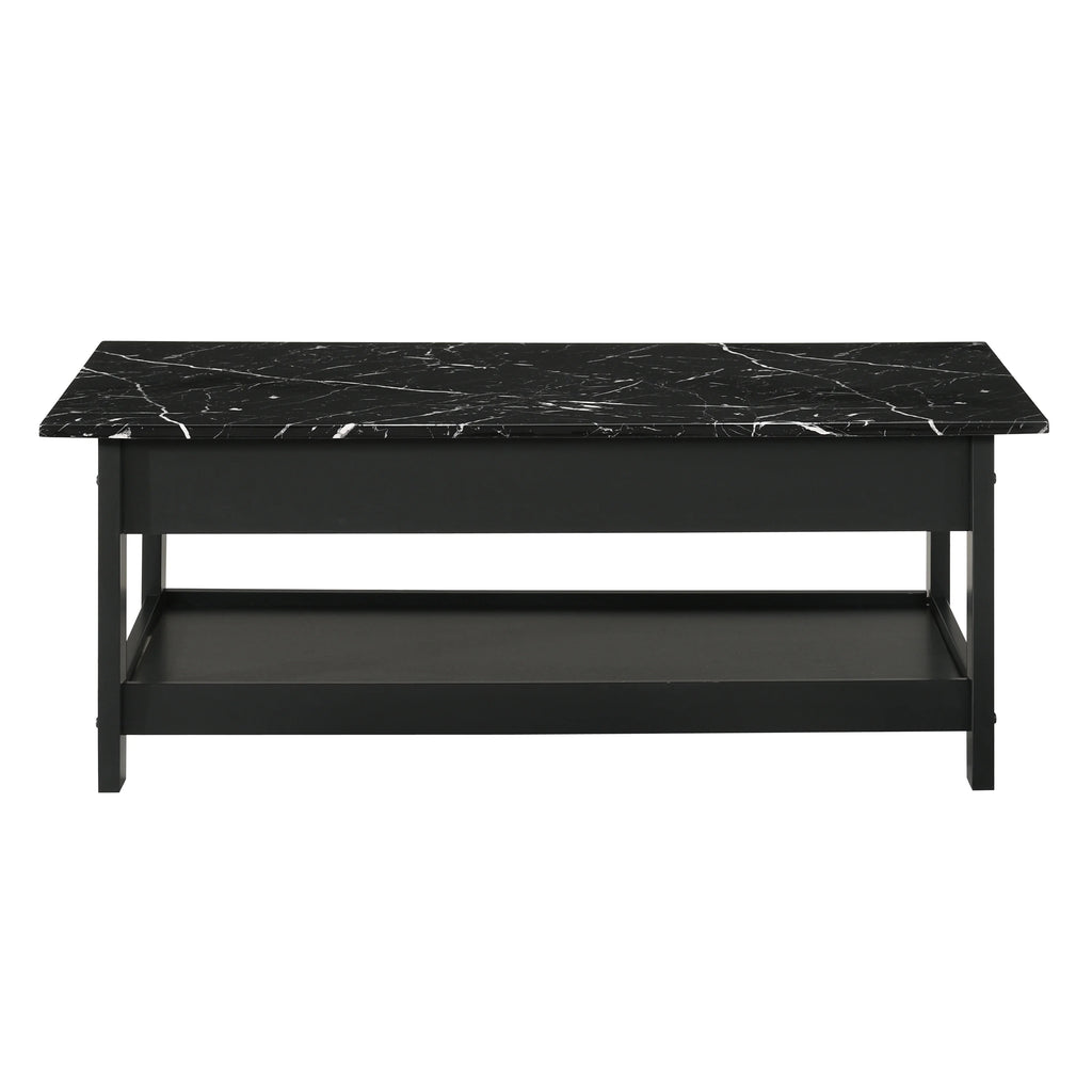 Black 3-Piece Wood Coffee Table Set W591159