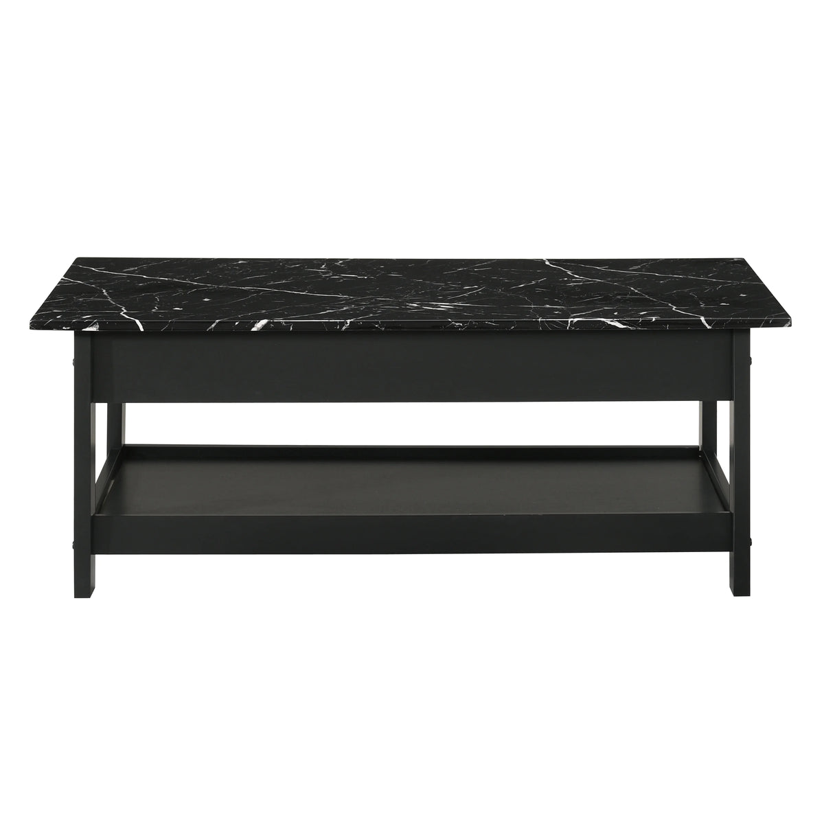 Black 3-Piece Wood Coffee Table Set W591159