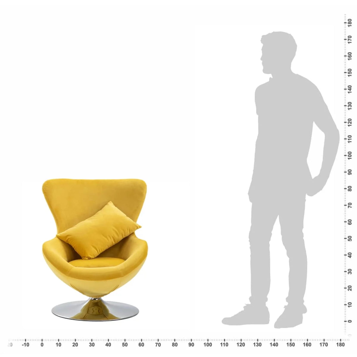 Swivel Egg Chair with Cushion Yellow U386104