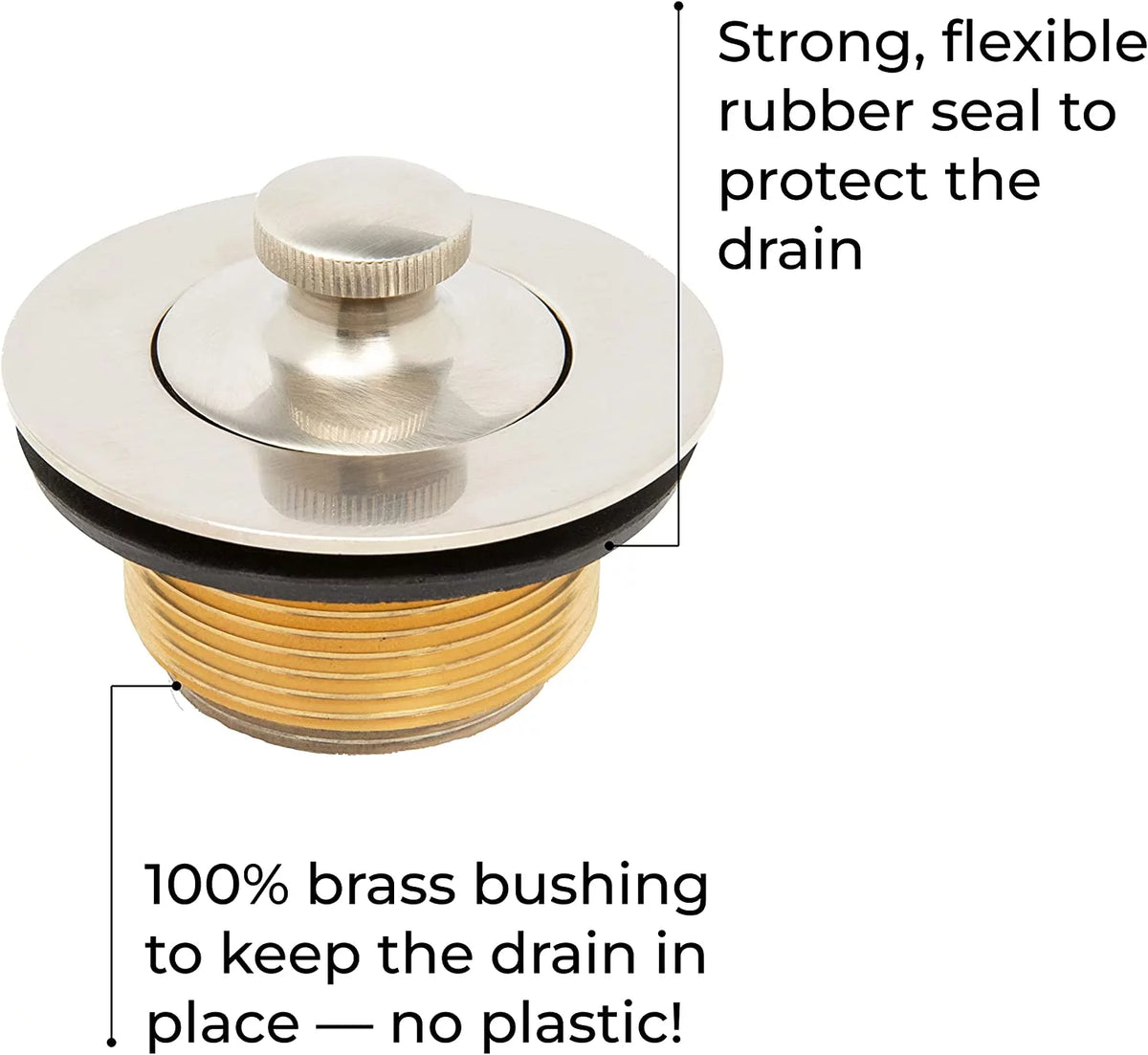 Brushed Nickel Bathtub Drain Assembly Conversion Kit F48977