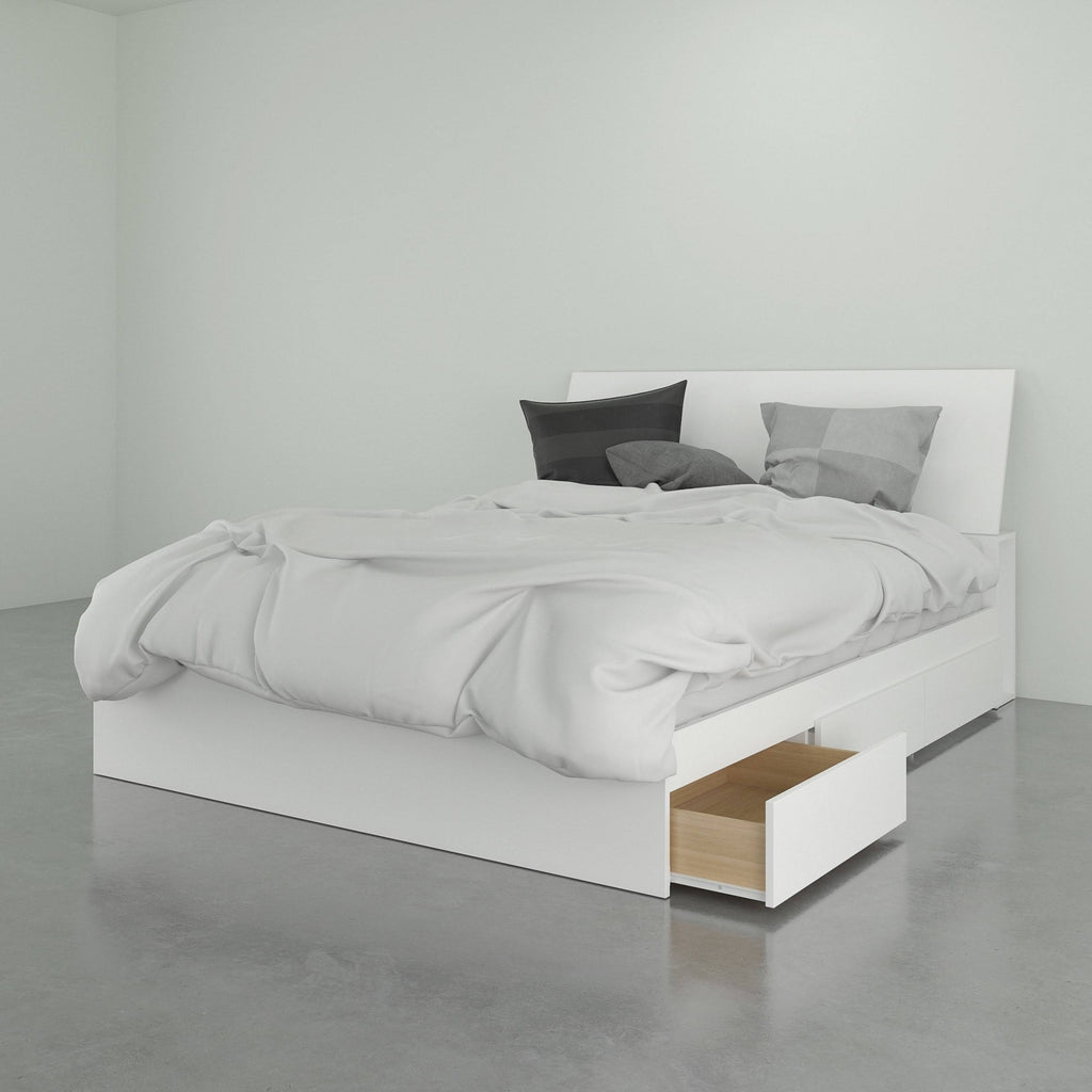 White Storage Bed with Headboard B534237