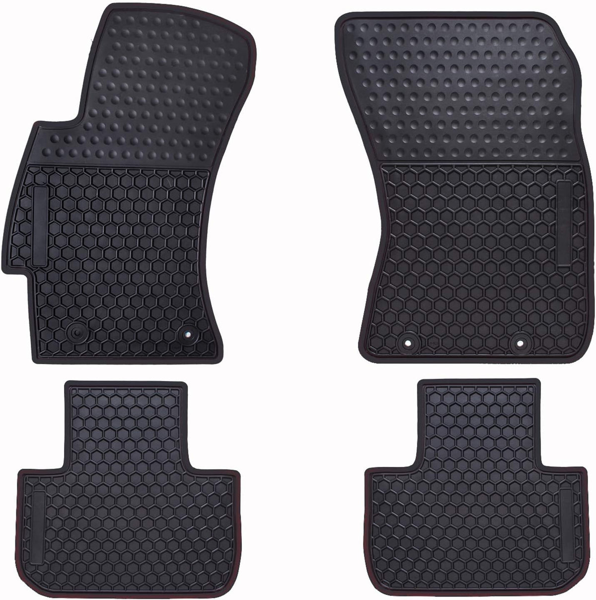 Black Odorless Washable Rubber Car Floor Mats X56734