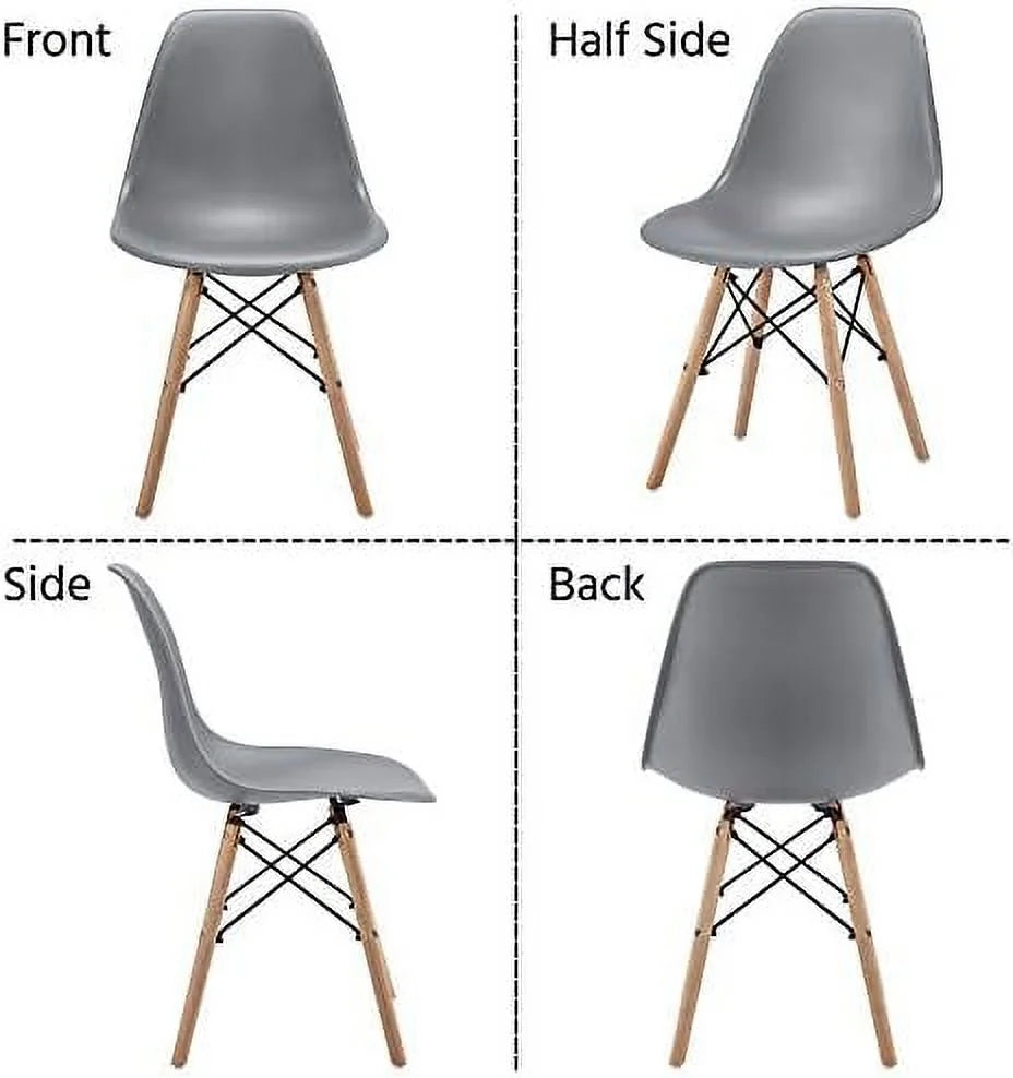 Light Gray Dining Chairs with Metal Wires and Wood Legs Z77056