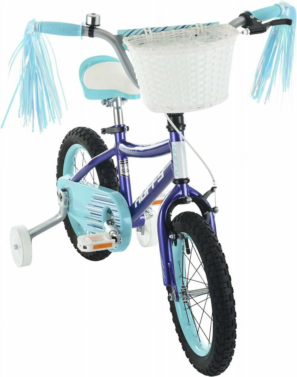Girl's Bike with Training Wheels, Streamers, and Basket S8489