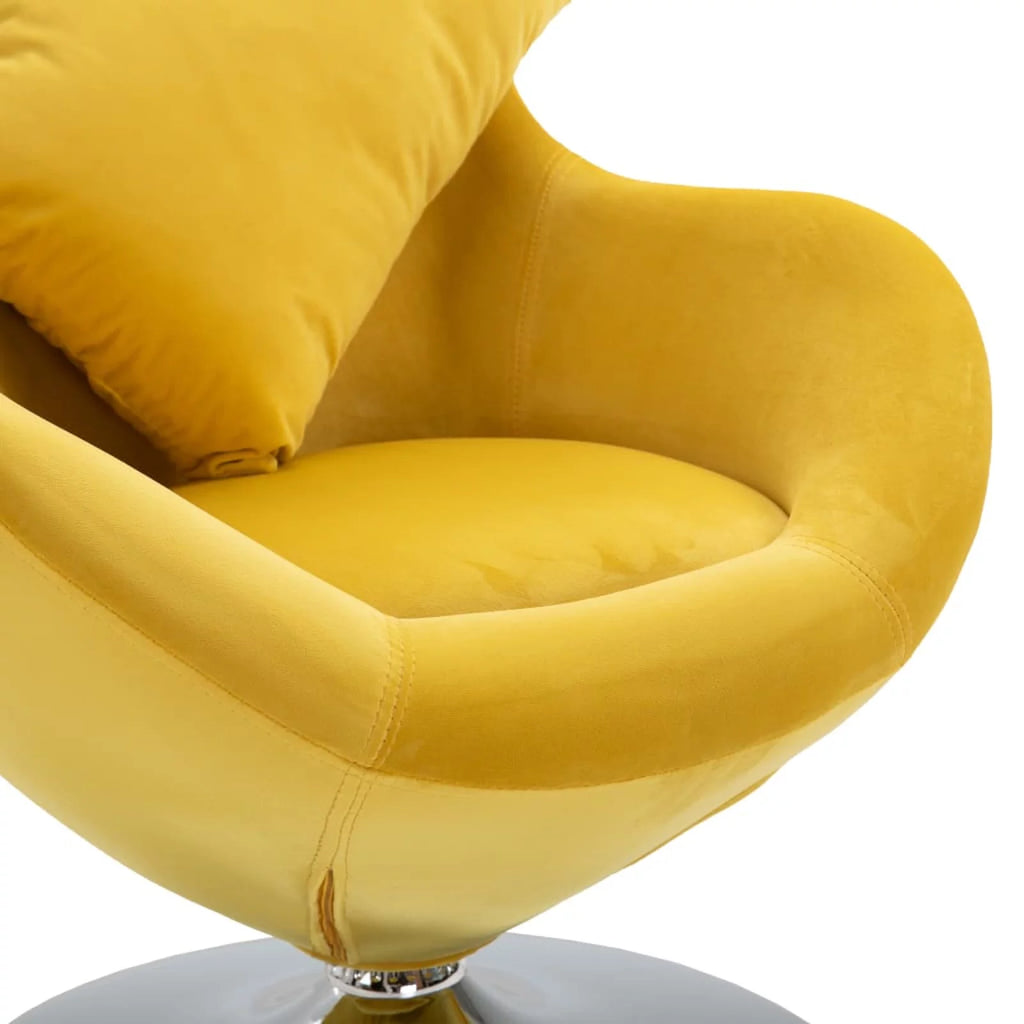 Swivel Egg Chair with Cushion Yellow U386104