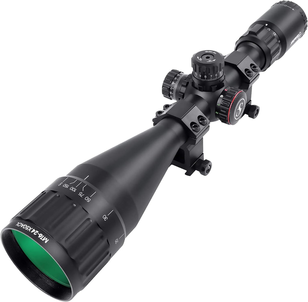 6-24x50 Rifle Scope with Red/Green/Blue Illuminated Reticle V80948