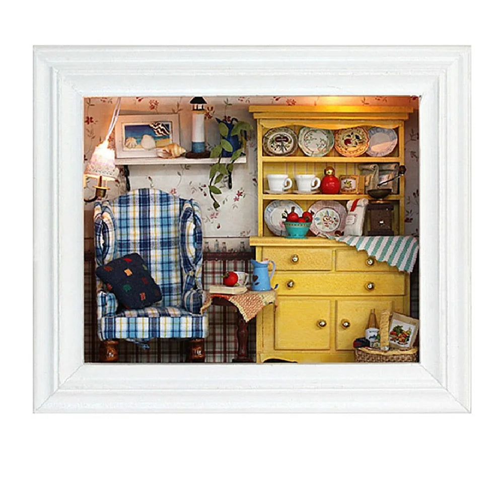 3D Doll House DIY Photo Frame Hut Toys F9236