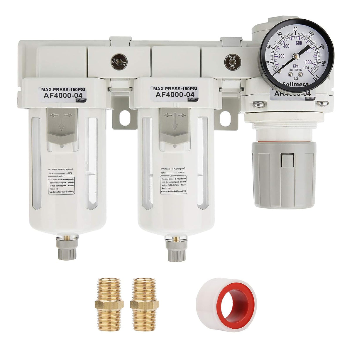 1/2"NPT Air Pressure Regulator Combo, Air Dryer, Pack of 2 Q121450
