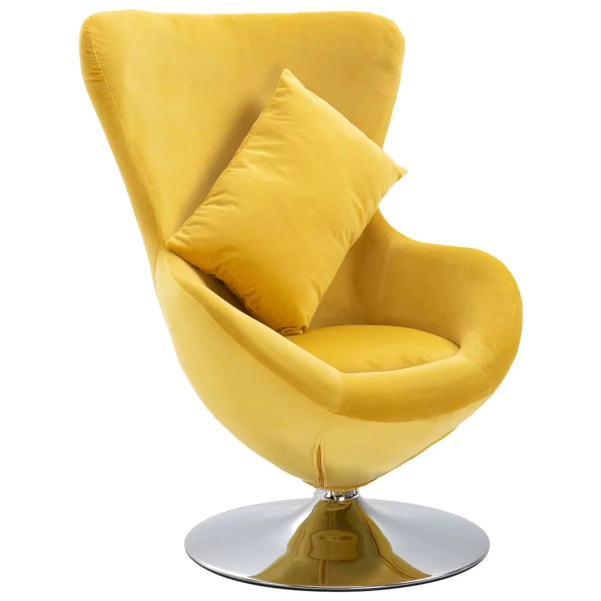 Swivel Egg Chair with Cushion Yellow U386104